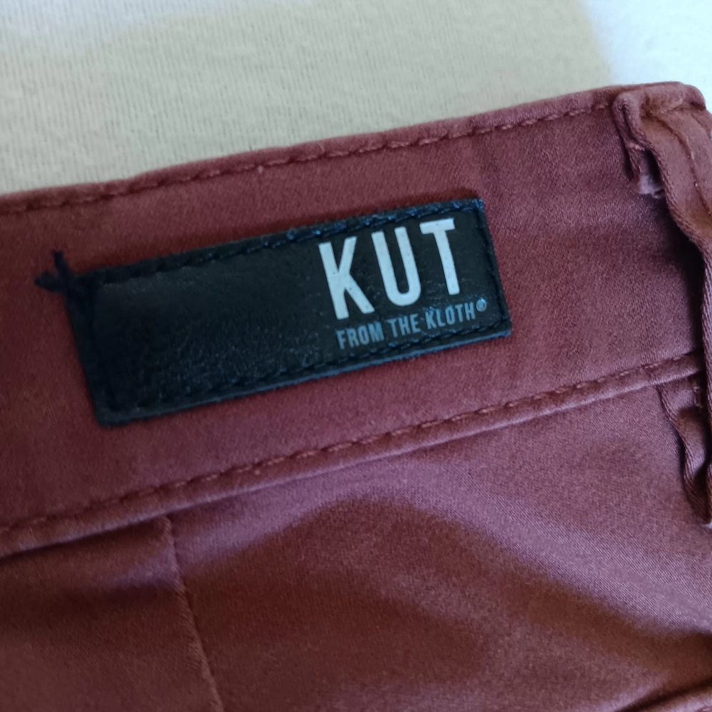 Kut from the Kloth Sz2 Chris High Rise Jogger Brown/Orange W/Cropped Zipper Legs - Picture 16 of 16